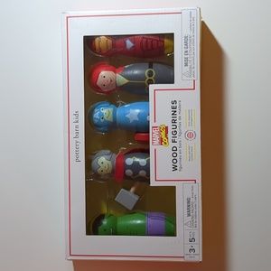 NWT Pottery Barn Kids Marvel Wood Figurines